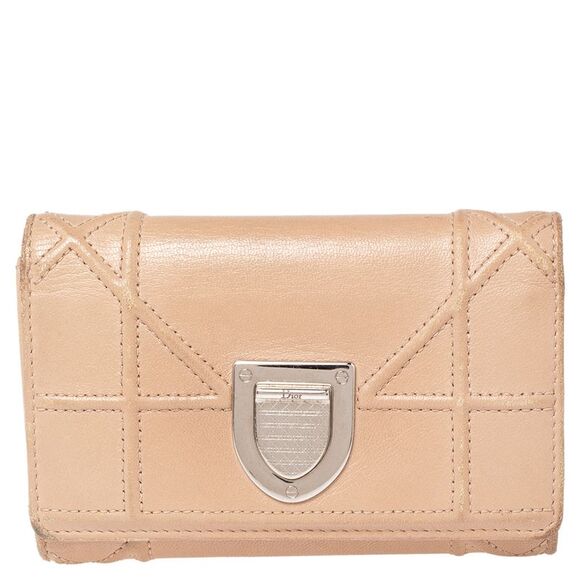 Dior Beige Leather Diorama Trifold Wallet - Picture 1 of 4
